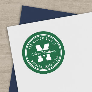 Sticker Rond Monogramme Couleur personnalisée Varèse Style Adre