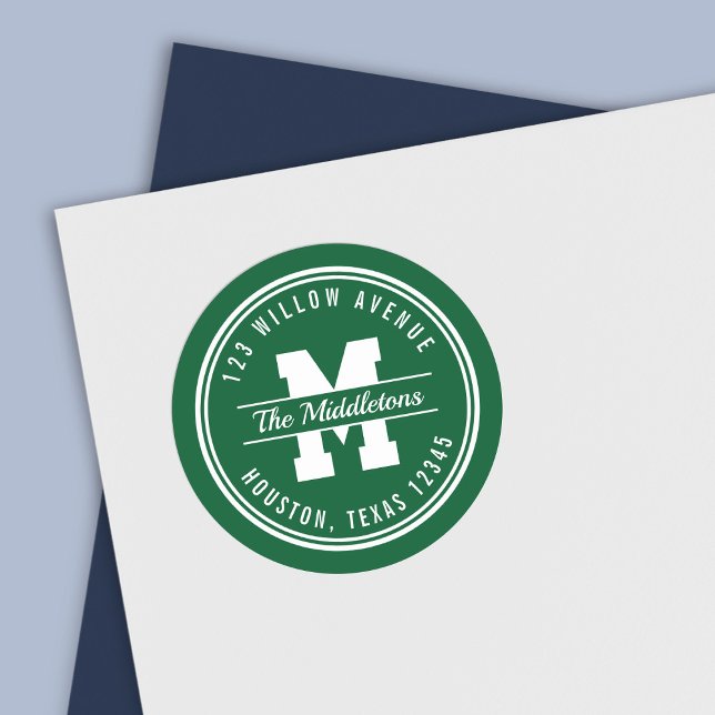 Sticker Rond Monogramme Couleur personnalisée Varèse Style Adre (Créateur téléchargé)