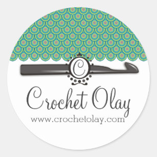 Sticker Rond Monogramme crochet de crochet de dragon échelles