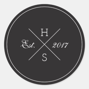 Sticker rond Monogramme croisé