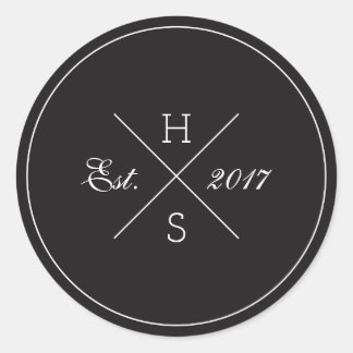 Sticker rond Monogramme croisé