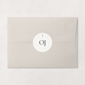 Sticker Rond Monogramme Croix Grace Stone