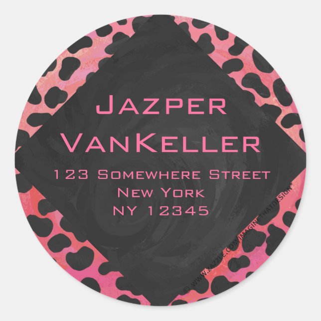 Sticker Rond Monogramme Dalmatien Noir et Rouge (Devant)