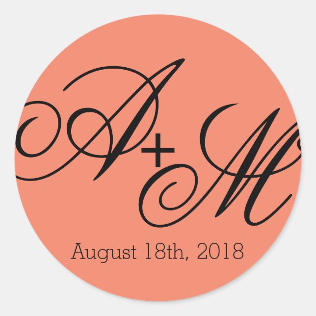 Sticker Rond Monogramme de bord moderne (Devant)