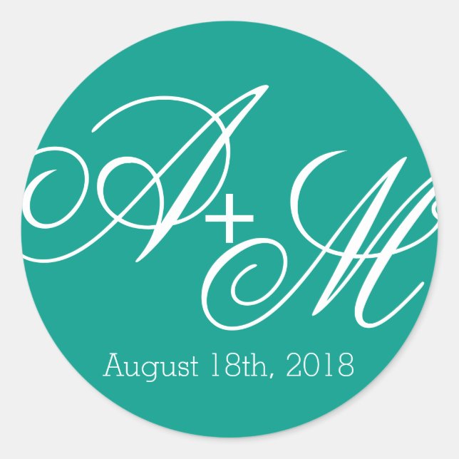 Sticker Rond Monogramme de bord moderne (Devant)