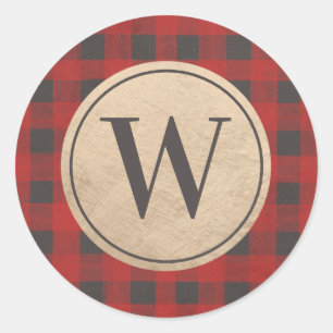 Sticker Rond Monogramme de Buffalo Rouge