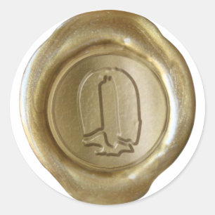 Sticker Rond Monogramme de cire - Or - Boulder O -