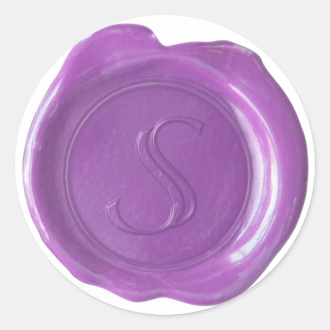 Sticker Rond Monogramme de cire - Violet - S - (Devant)