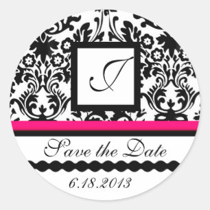 Sticker Rond MONOGRAMME DE DOMMASQUES ROUGE NOIR ET BLANC, Enre