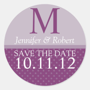 Sticker Rond Monogramme de joint d'enveloppe de Faire-part de m
