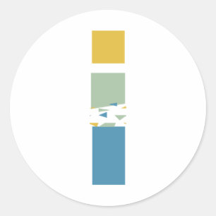 Sticker Rond Monogramme de lettre abstraite moderne I personnal