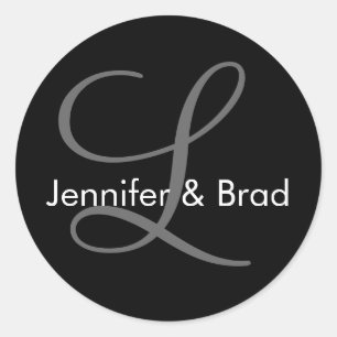 Sticker Rond Monogramme de mariage personnalisé Faveur & Envelo