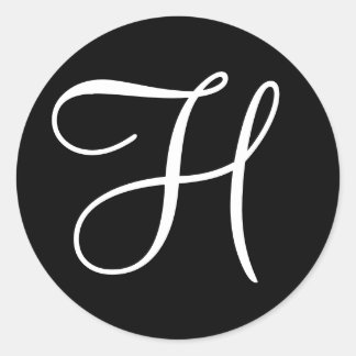 Sticker Rond Monogramme de mariage personnalisé Modèle - Phoque