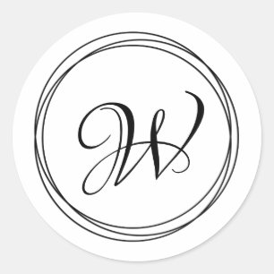 Sticker Rond Monogramme de motif circulaire moderne