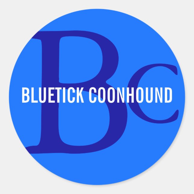Sticker Rond Monogramme de race blanche (Devant)