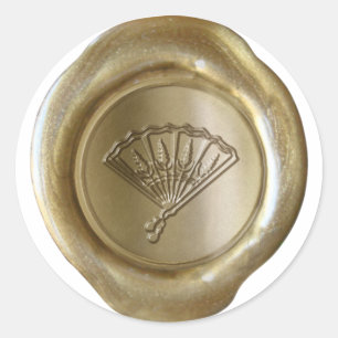Sticker Rond Monogramme de sceau de cire - Or - FAN - Amy Custo
