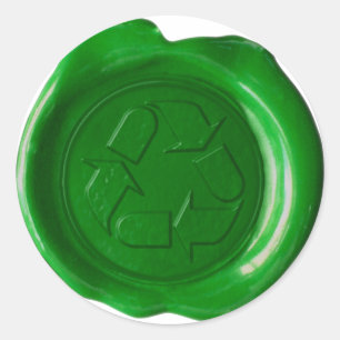 Sticker Rond Monogramme de sceau de cire - Vert foncé - Symbole