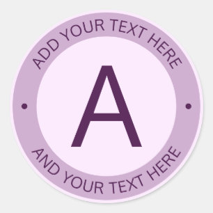 Sticker Rond Monogramme de style logo moderne Violet