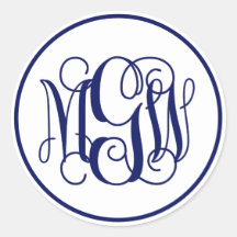 Monogramme de vigne bleue de la Marine blanche, do