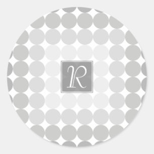 Sticker Rond Monogramme des cercles gris modernes