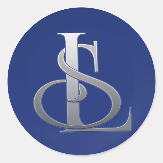 Sticker Rond monogramme d'interconnexion personnalisé (Devant)