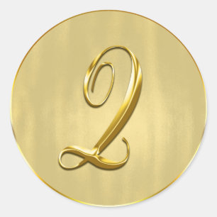 Sticker Rond Monogramme d'or Q Faire-part de mariage de phoque