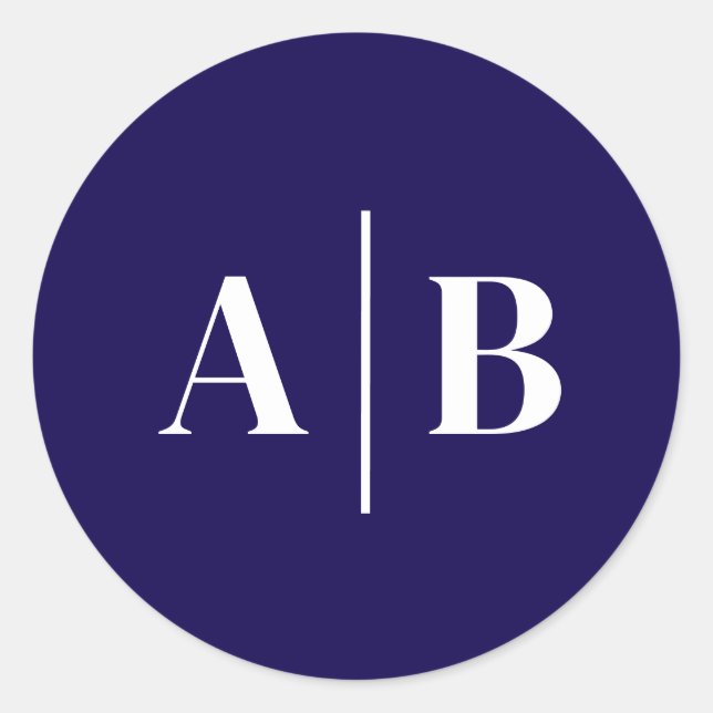 Sticker Rond Monogramme du Mariage de couleur Arrière - plan mo (Devant)