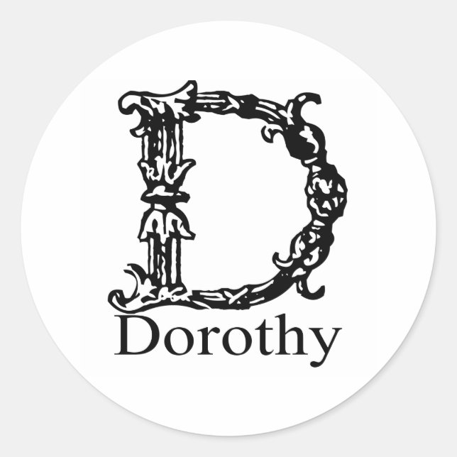 Sticker Rond Monogramme fantaisie : Dorothy (Devant)