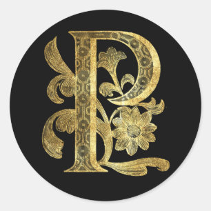 Sticker Rond Monogramme floral P