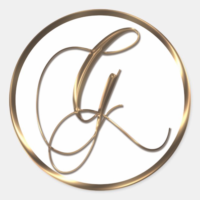 Sticker Rond Monogramme G Faux Bronze (Devant)