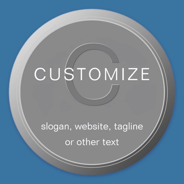 Sticker Rond Monogramme gris foncé modifiable (Créateur téléchargé)