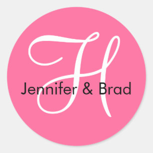 Sticker Rond Monogramme H Mariage Printemps 2010 Sceau rose