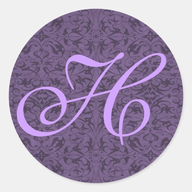 Sticker Rond Monogramme H personnalisable (Devant)