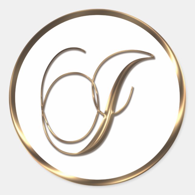 Sticker Rond Monogramme I Faux Bronze (Devant)