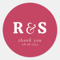 Monogramme initiales de mariage magenta chaud mini