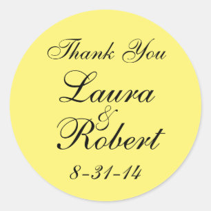 Sticker Rond Monogramme jaune simple