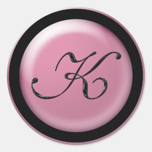 Sticker Rond Monogramme K