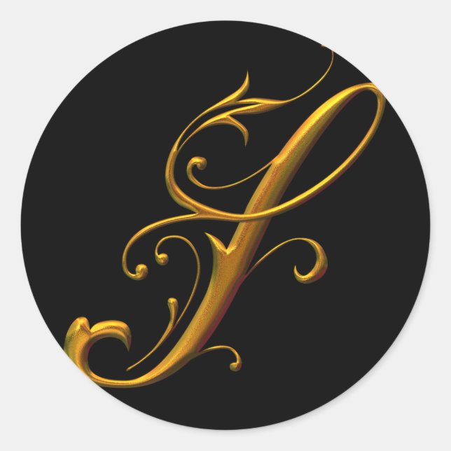 Sticker Rond monogramme Liquid Gold S (Devant)
