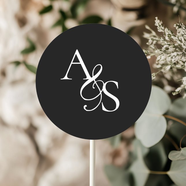 Sticker Rond Monogramme, Mariage (Personalized, Elegant, Classic, Monogram, Wedding Sticker.)