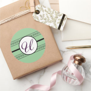 Sticker Rond Monogramme Mariage des bordures