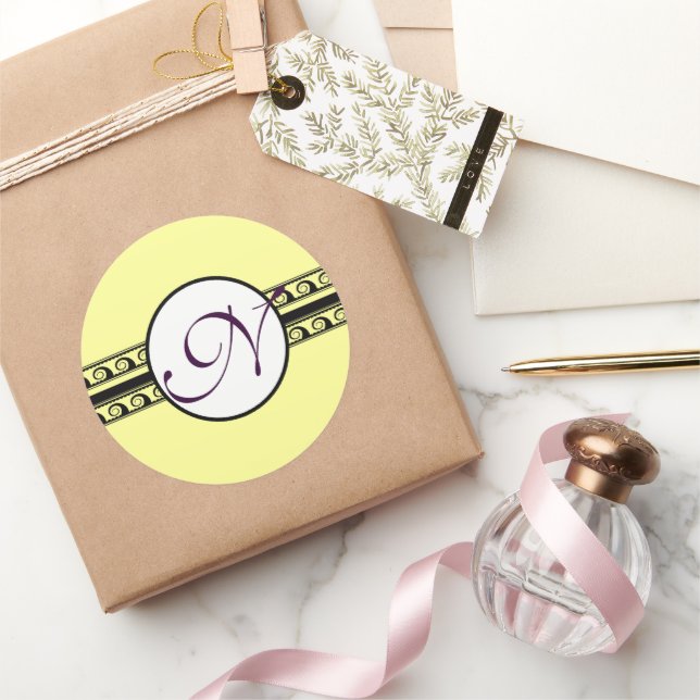 Sticker Rond Monogramme Mariage Invitations & Cadeaux (Cadeaux)