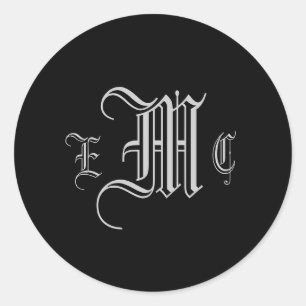 Sticker Rond Monogramme Mariage trois initiales BrideGroom Stic