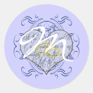 Sticker Rond Monogramme Mariage Vow Heart