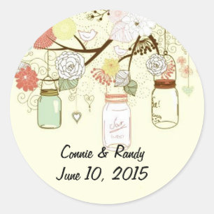 Sticker Rond Monogramme Mason Jar