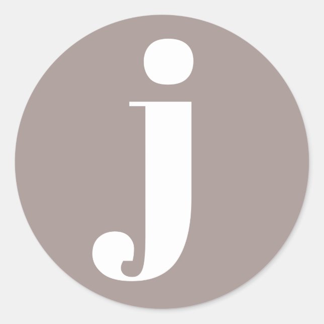 Sticker Rond Monogramme minimaliste initial en marron taupe (Devant)