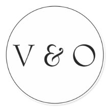 Monogramme minimaliste moderne noir et blanc