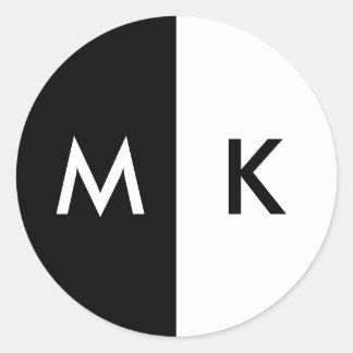 Sticker Rond Monogramme moderne