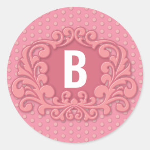 Sticker Rond Monogramme Moderne Design Créez votre propre