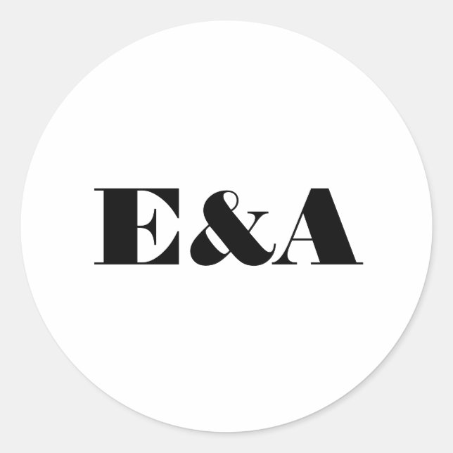 Sticker Rond Monogramme moderne Mariage des initiés en couple (Devant)