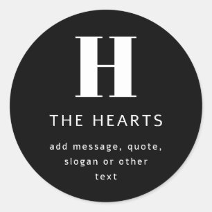 Sticker Rond Monogramme moderne modifiable Nom et message Noi